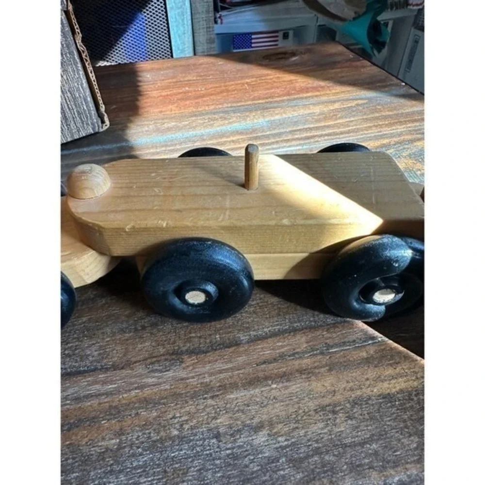 Train Set Vintage Wood S‎ & V Toys Locomotive & 4 Cars Davenport Iowa 8